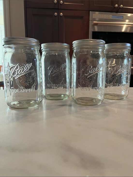 Ball Other - Ball Wide Mouth Mason Jars - Set of 4 - Clear Glass